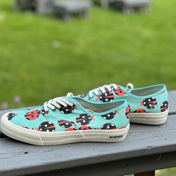 Sea Vees Legend Mr Turk ladybug print on aquamarine size 10 men sneakers - Picture 8 of 8
